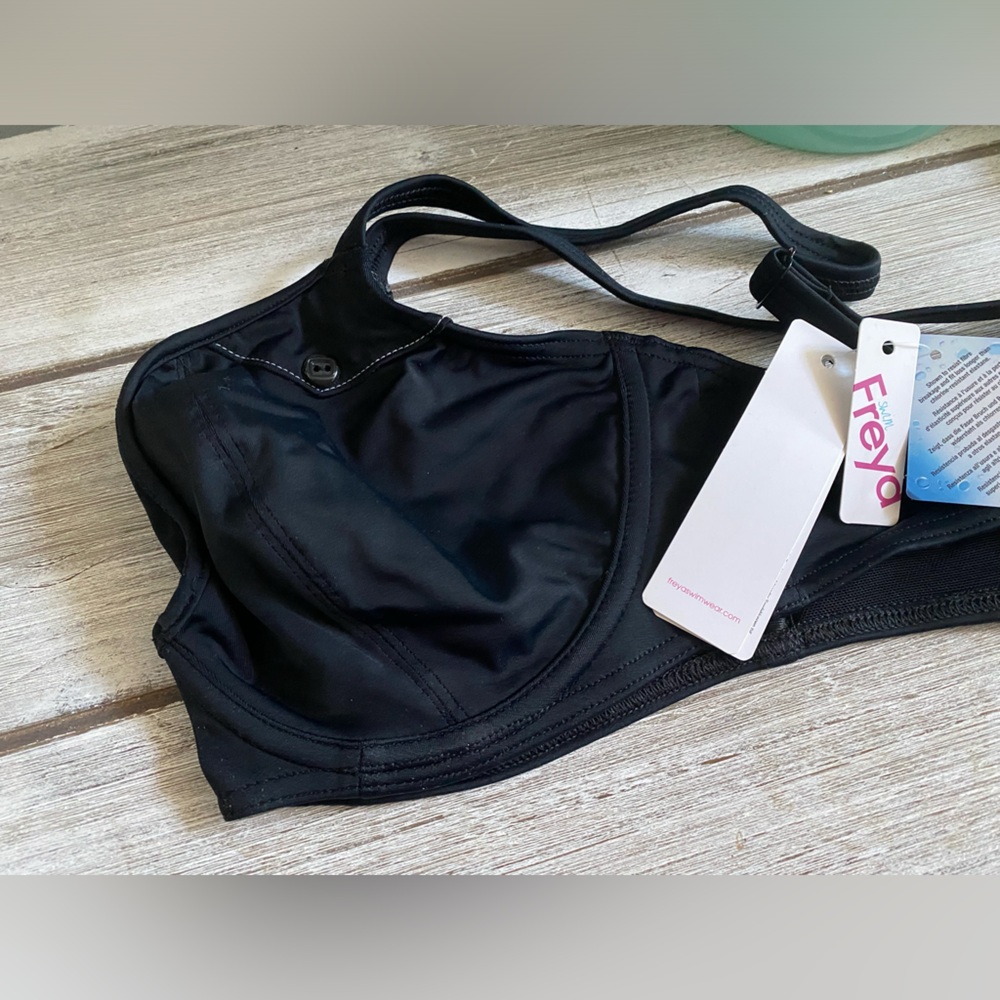 Freya Fever Underwire Plunge Bikini Top ✨ Black Size 30F
